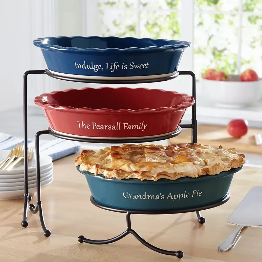 Personalized Stoneware Pie Dish