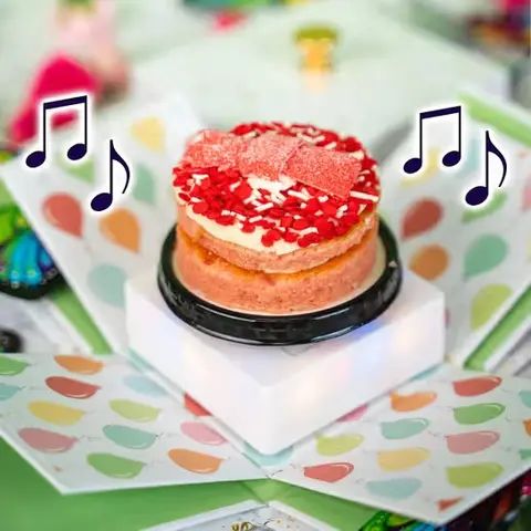 Strawberry Cake with Musical Spinner