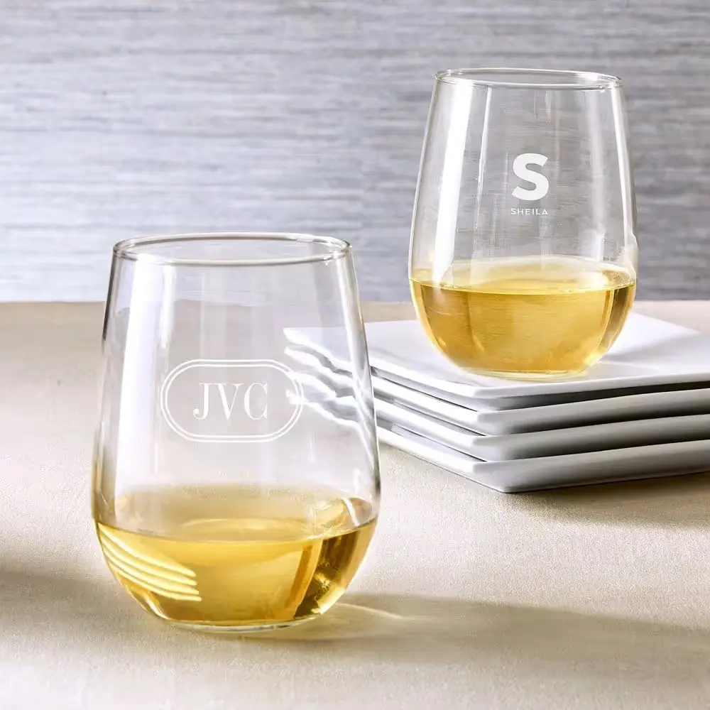 Modern Stemless Wine Glass