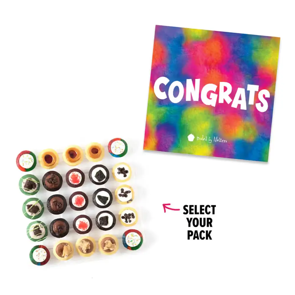 Congratulations Box, 25 Bite-Size Cupcakes