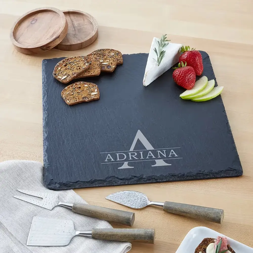 Personalized Family Name Slate Cheese Board