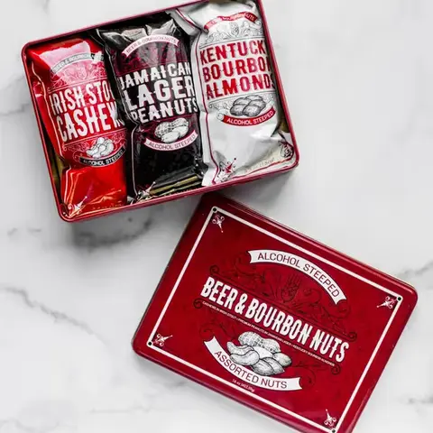 Beer & Spirit Flavored Nuts Trio Tin