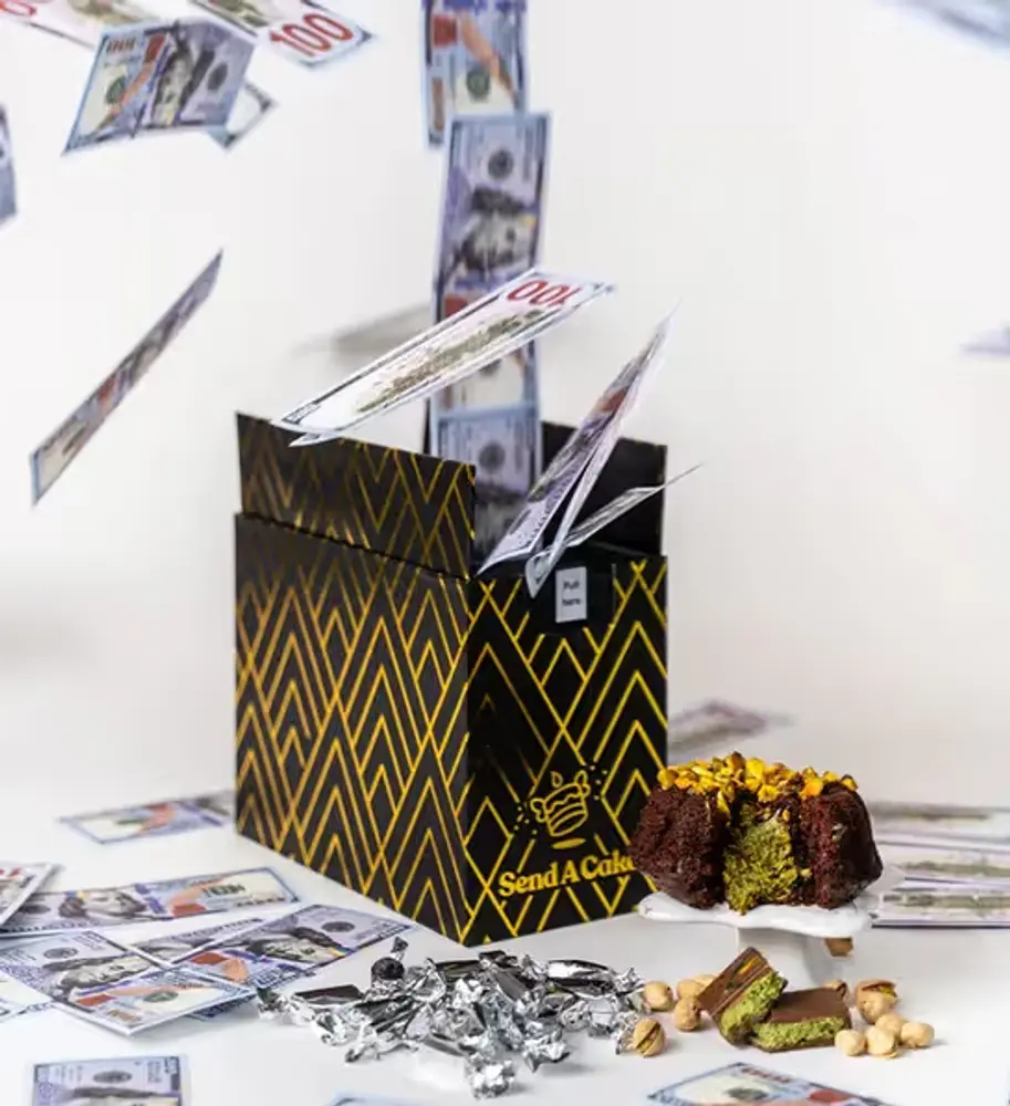 Dubai Chocolate Money Box Cake Bundle